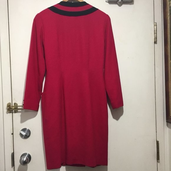 VINTAGE JACKIE K DOUBLE BREAST WOOL DRESSES SIZE 78 - Picture 5 of 7